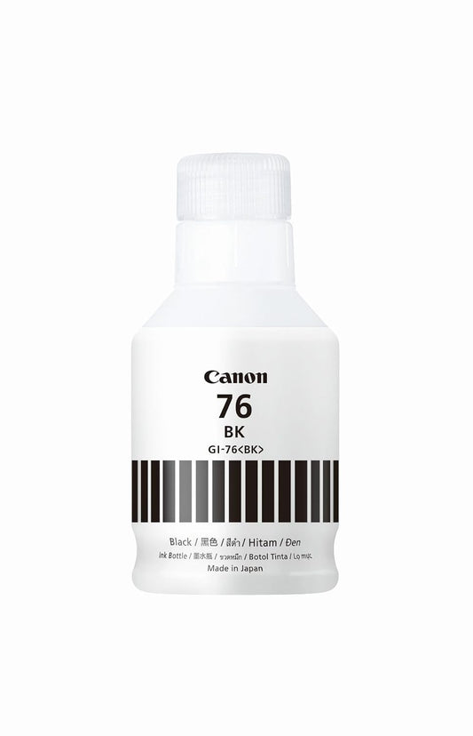 Canon GI-76 BK Original Black Ink Bottle 135ml | Genuine Pigment Ink for Compatible PIXMA MegaTank Printers