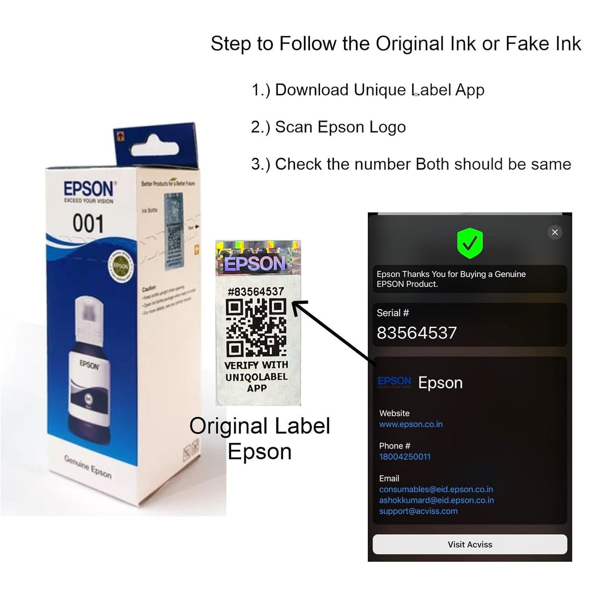 Epson 008 Genuine Ink Bottle Set – Black, Cyan, Magenta & Yellow | EcoTank Printer Ink | Original Epson 008 Series | 4-Color Ink Set