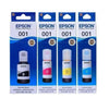 Epson 001 Genuine Ink Bottle Set – Black, Cyan, Magenta & Yellow | 4 Colour Ink Set for Compatible Epson EcoTank Printers