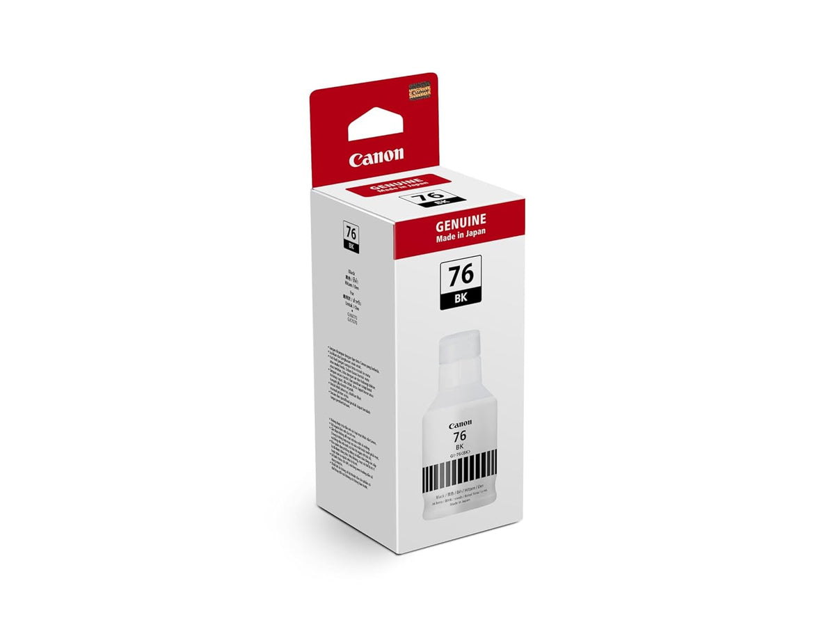 Canon GI-76 BK Original Black Ink Bottle 135ml | Genuine Pigment Ink for Compatible PIXMA MegaTank Printers