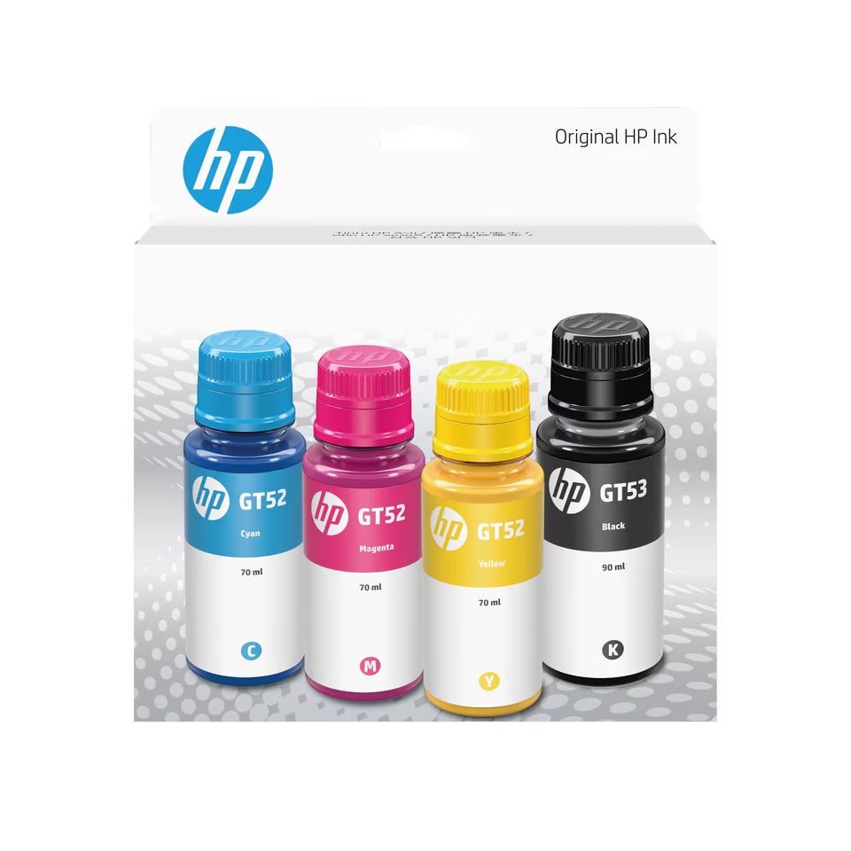 HP GT52 & GT53 Ink Bottle Set – Cyan, Magenta, Yellow & Black – 300 ml