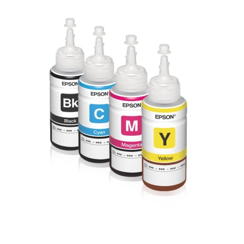 Epson 4-Color Ink Bottle Set – Black, Cyan, Magenta & Yellow