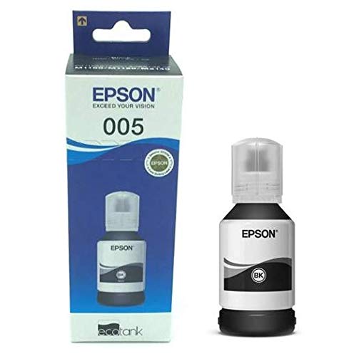 Epson 005 Genuine Black Ink Bottle – Original Epson EcoTank Ink | Black Printer Ink | Epson 005 Series