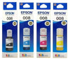 Epson 008 Ink Bottle Set – Black, Cyan, Magenta & Yellow | Genuine Epson EcoTank Ink | High-Quality Ink for Compatible Epson Printers