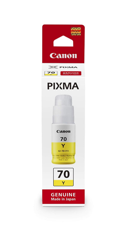 Canon GI-70 Y Original Yellow Ink Bottle 70ml | Genuine Ink for Compatible PIXMA MegaTank Printers