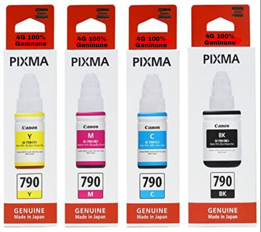 Canon GI 790 B/C/Y/M Ink Bottles Combo Compatible with PIXMA G1000 G1010 G2000 G2010 G3000 G3010 G4000 G4010 Printers