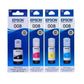 Epson 008 Genuine Ink Bottle Set – Black, Cyan, Magenta & Yellow | Original Epson EcoTank Ink | 4-Color Printer Ink Set