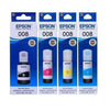 Epson 008 Genuine Ink Bottle Set – Black, Cyan, Magenta & Yellow | Original Epson EcoTank Ink | 4-Color Printer Ink Set
