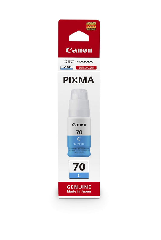 Canon GI-70 C Original Cyan Ink Bottle 70ml | Genuine Ink for Compatible PIXMA MegaTank Printers