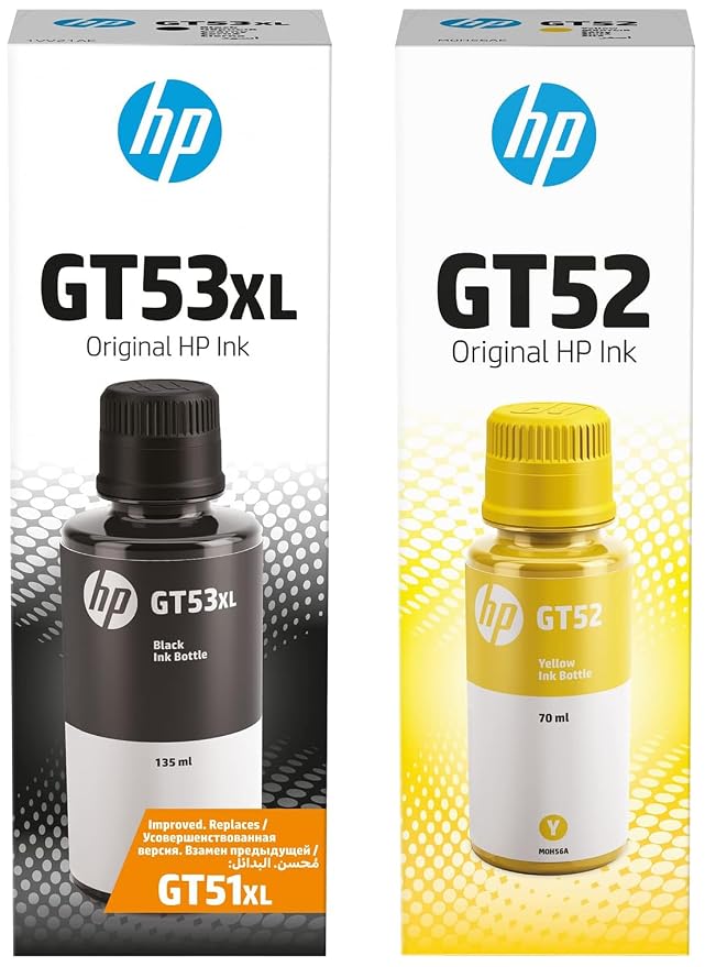 HP GT53XL 135ml Black Original Ink Bottle – High Yield Pigment-Based Ink for Compatible HP Ink Tank & Smart Tank Printers