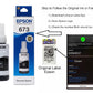 Epson 673 Genuine Ink Bottle Set – 6 Colors, 70 ml Each | Black, Cyan, Magenta, Light Cyan, Light Magenta & Yellow | Original Epson EcoTank Ink