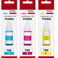 GI-790 Multicolor Ink Bottle Compatible Pixma Printer Ink for G1010 G2000 G2002 G2010 G2012 G3000 G3010 G3012 G4010 (Cyan/Yellow/Magenta) 554260