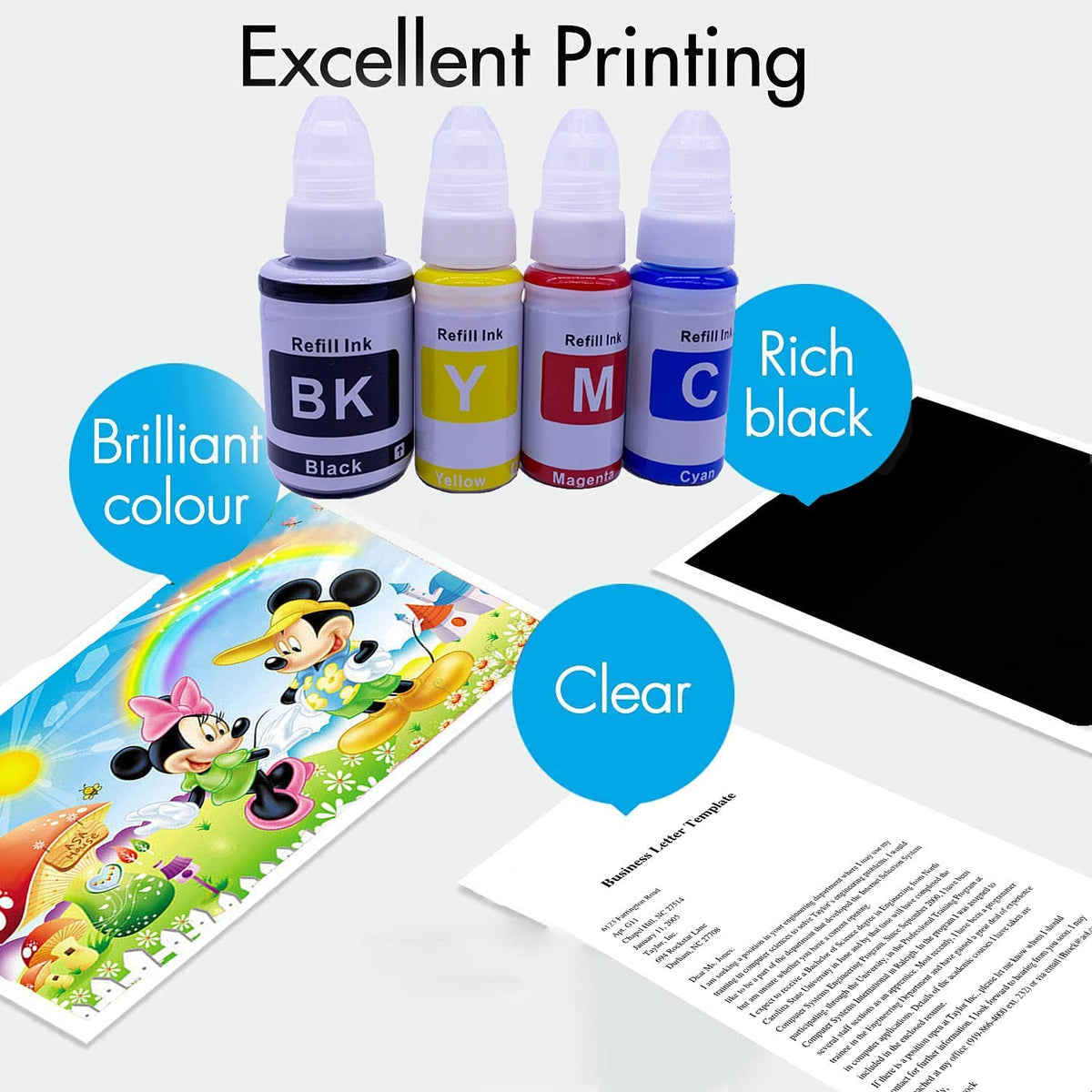 Canon GI 790 B/C/Y/M Ink Bottles Combo Compatible with PIXMA G1000 G1010 G2000 G2010 G3000 G3010 G4000 G4010 Printers