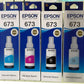 Epson 673 Genuine Ink Bottle Set – 6 Colors, 70 ml Each | Black, Cyan, Magenta, Light Cyan, Light Magenta & Yellow | Original Epson EcoTank Ink