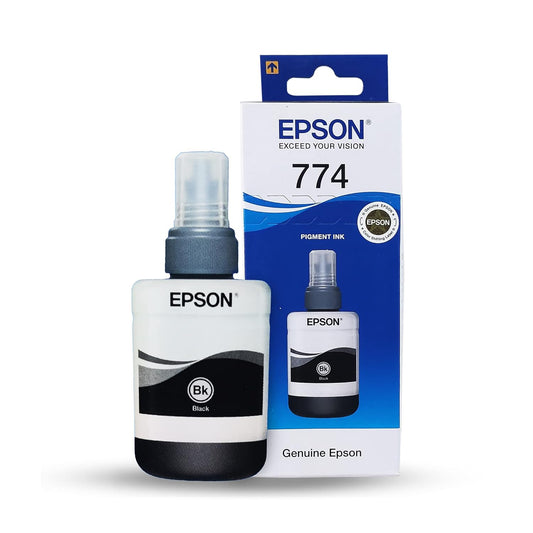 Epson 774 Genuine Black Pigment Ink Bottle – 140 ml | Original Epson EcoTank Ink | T7741 | High-Capacity Black Printer Ink