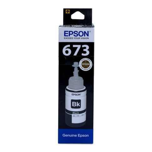 Epson 673 T6731 Black Ink Bottle 70ml – Original Dye-Based Ink for Compatible Epson EcoTank & Photo Printers