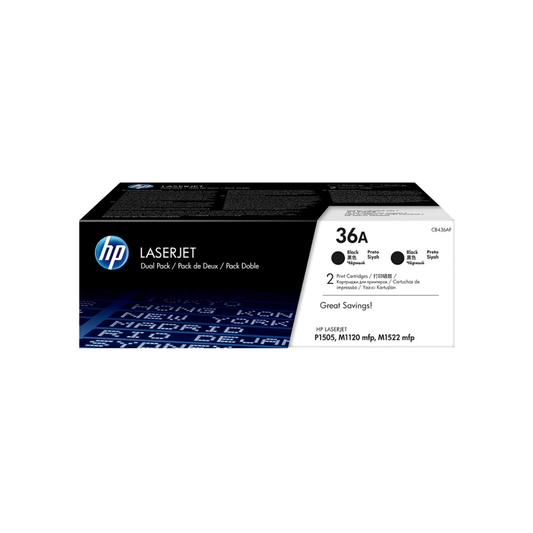 HP 36A LaserJet Black Twin Pack Toner