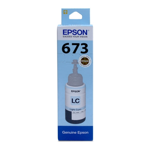 Epson 673 T6735 Light Cyan Ink Bottle 70ml – Original Ink for Compatible Epson EcoTank & Photo Printers