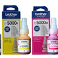 Brother Genuine Ink Bottle Set – BT-D60BK Black + BT5000C Cyan + BT5000M Magenta + BT5000Y Yellow | Ink Tank Printer Ink Set