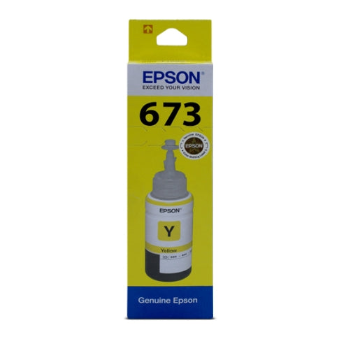 Epson 673 T6734 Yellow Ink Bottle 70ml – Original Yellow Ink for Compatible Epson EcoTank & Photo Printers
