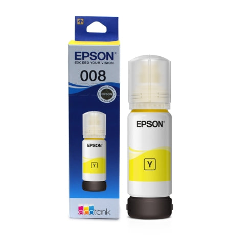 Epson 008 T06G Yellow Ink Bottle 70ml – Original Pigment Ink for Compatible Epson EcoTank Printers