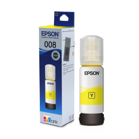 Epson 008 T06G Yellow Ink Bottle 70ml – Original Pigment Ink for Compatible Epson EcoTank Printers